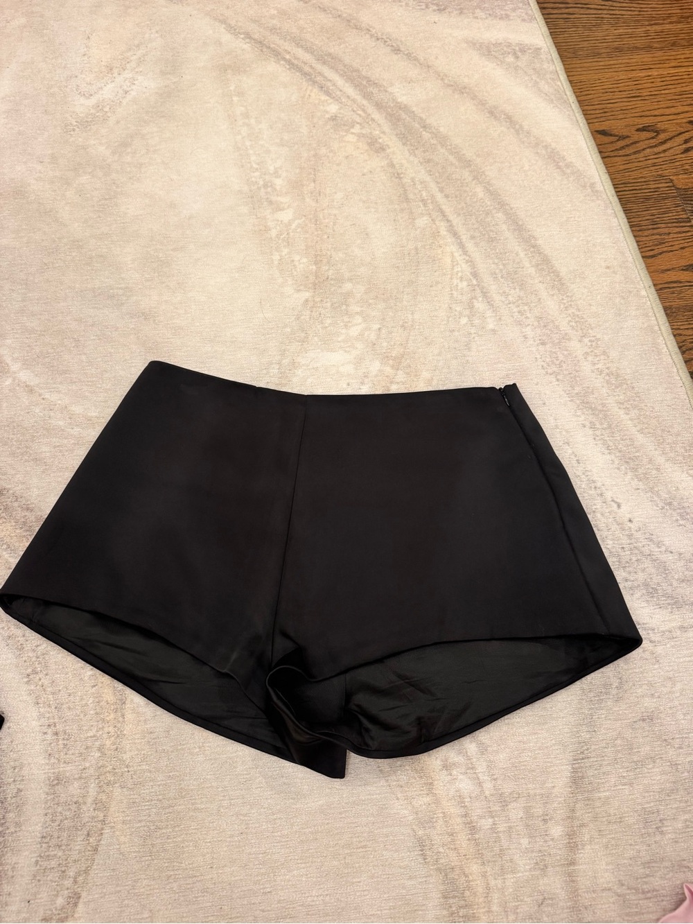 Zara Black Satin mini shorts